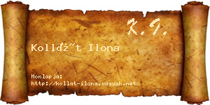 Kollát Ilona névjegykártya